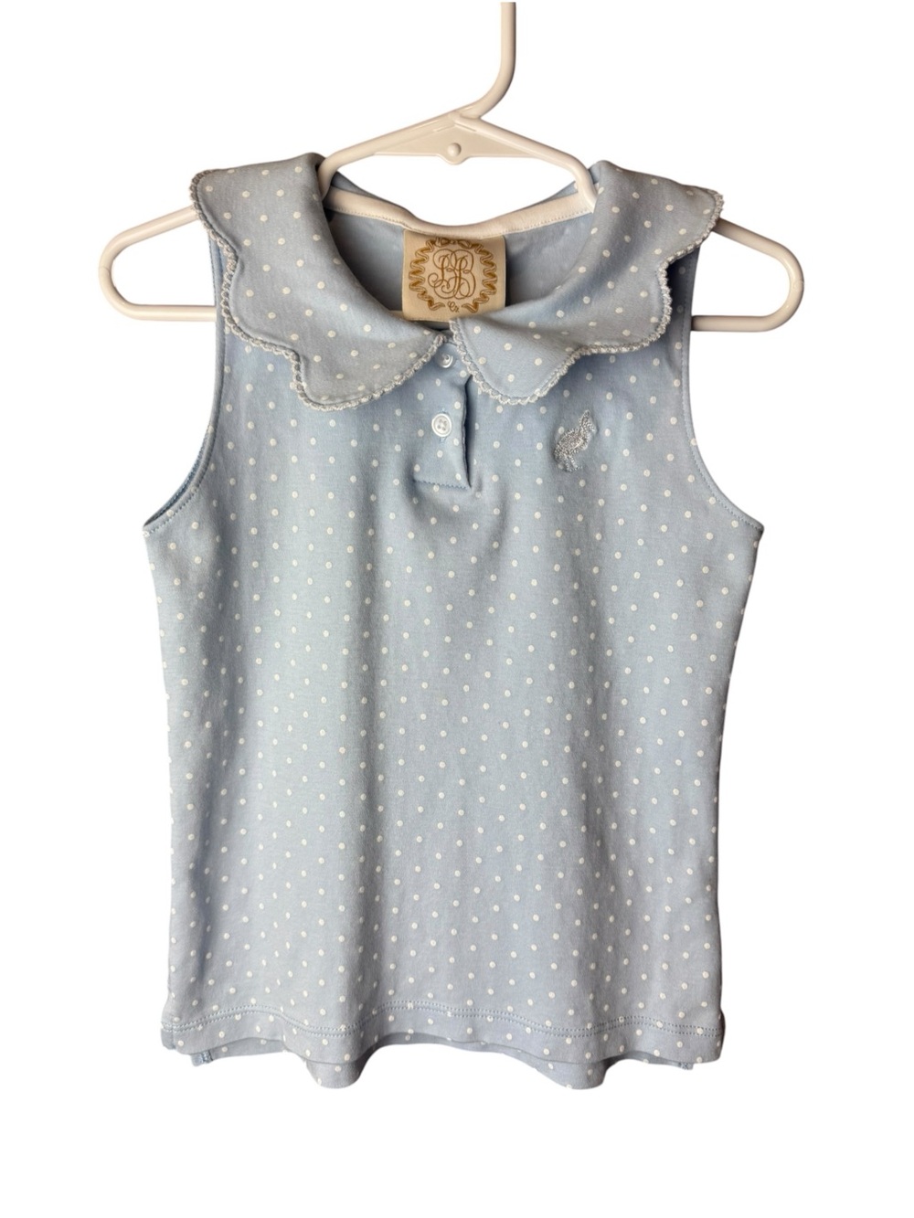 Beaufort Bonnet Co Polo Tank Top Blue Polka Dot - Girls Kids Size 5